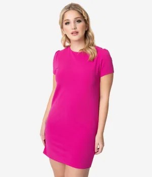 1960s Style Magenta Shift Dress