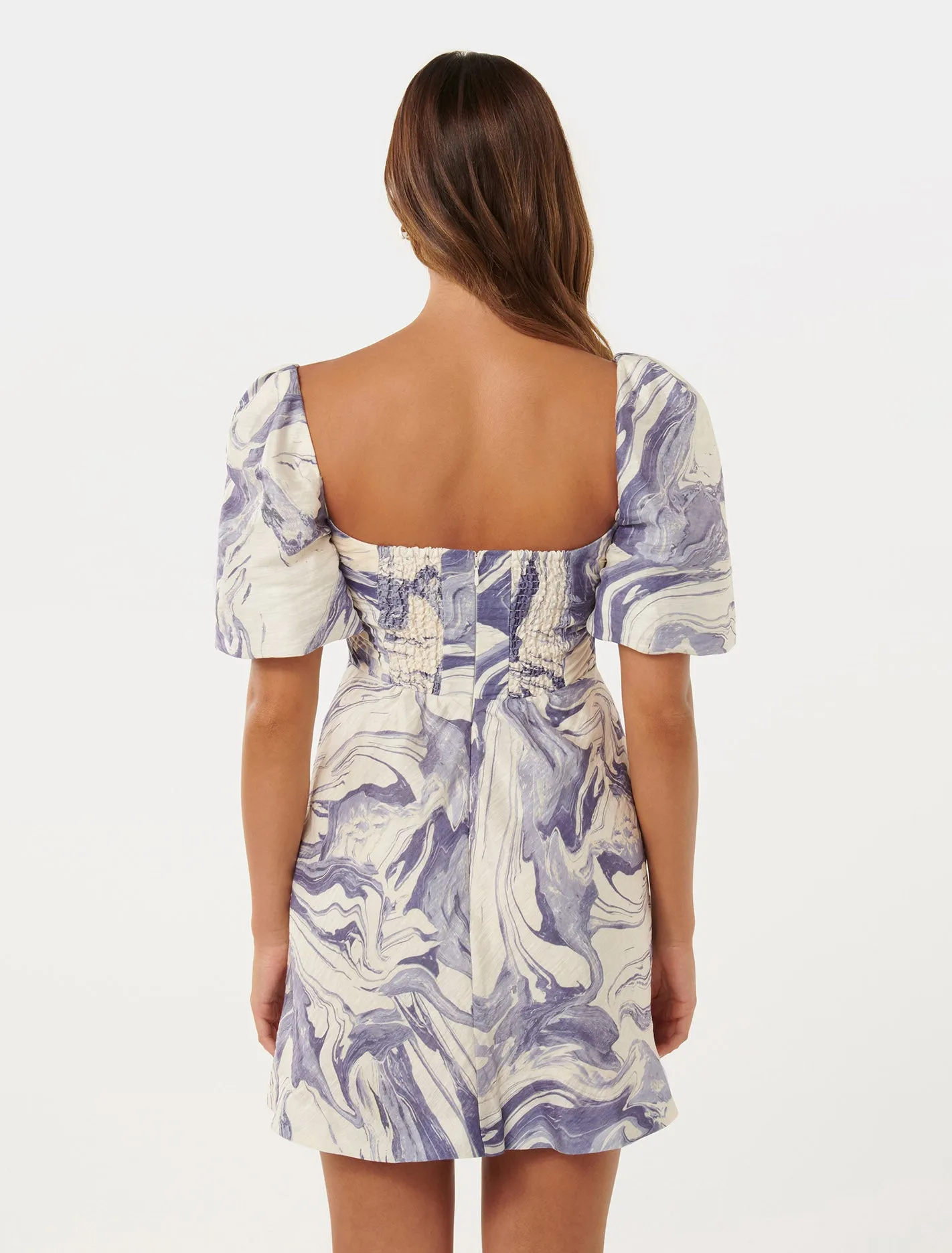 Abigail Printed Puff Sleeve Mini Dress