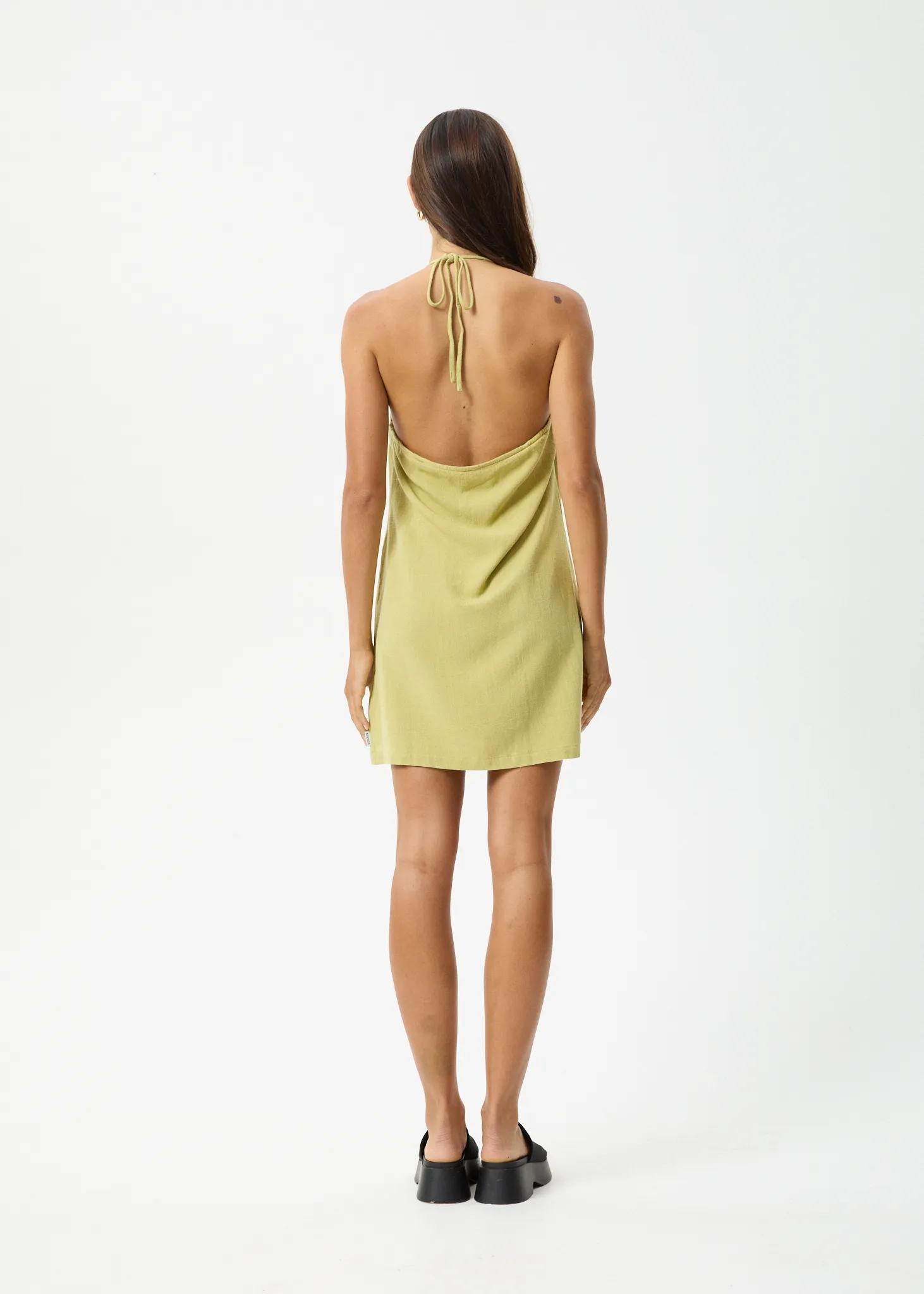 AFENDS Womens Amaya - Mini Dress - Lemongrass