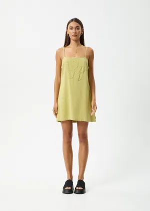 AFENDS Womens Amaya - Mini Dress - Lemongrass