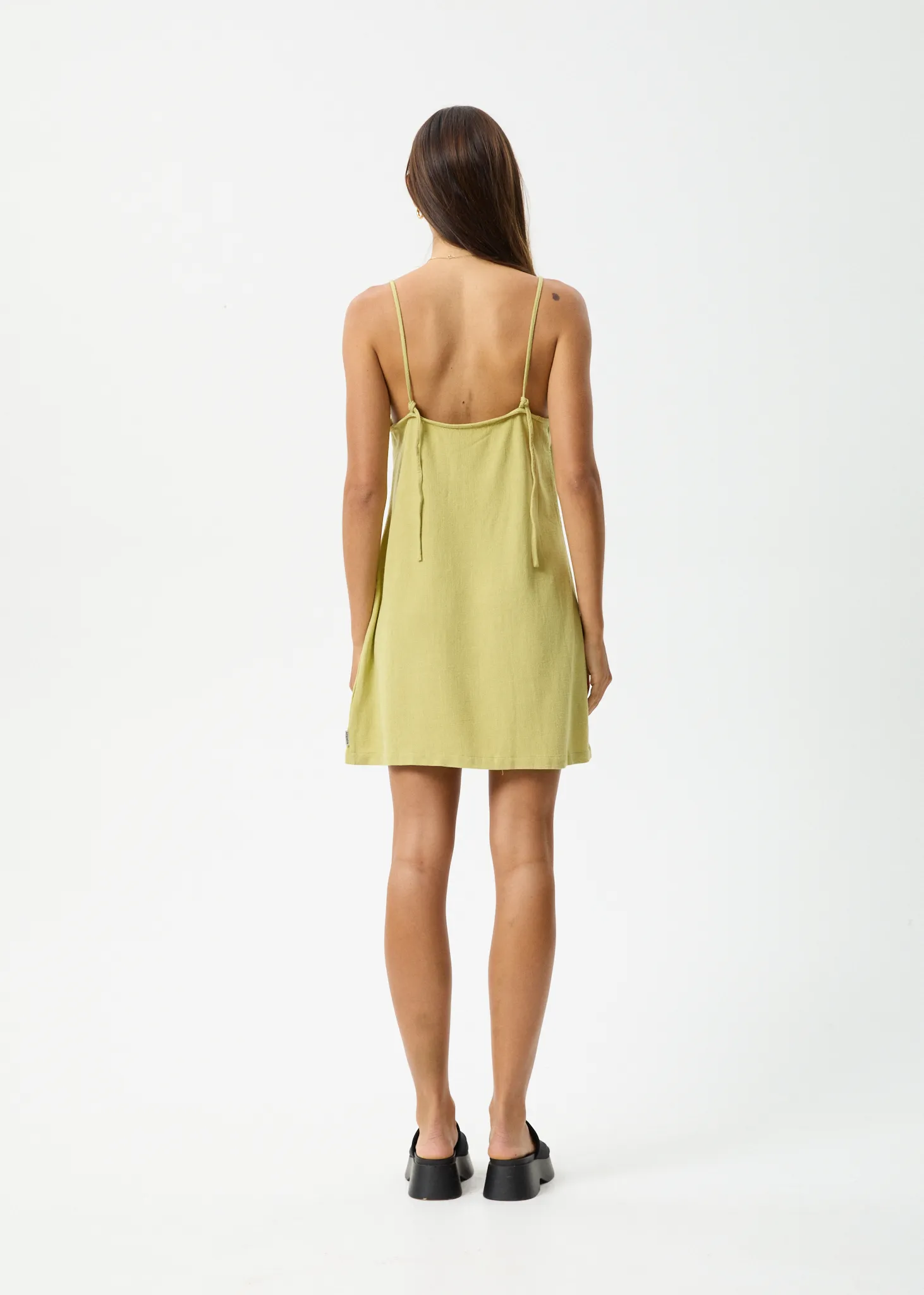 AFENDS Womens Amaya - Mini Dress - Lemongrass