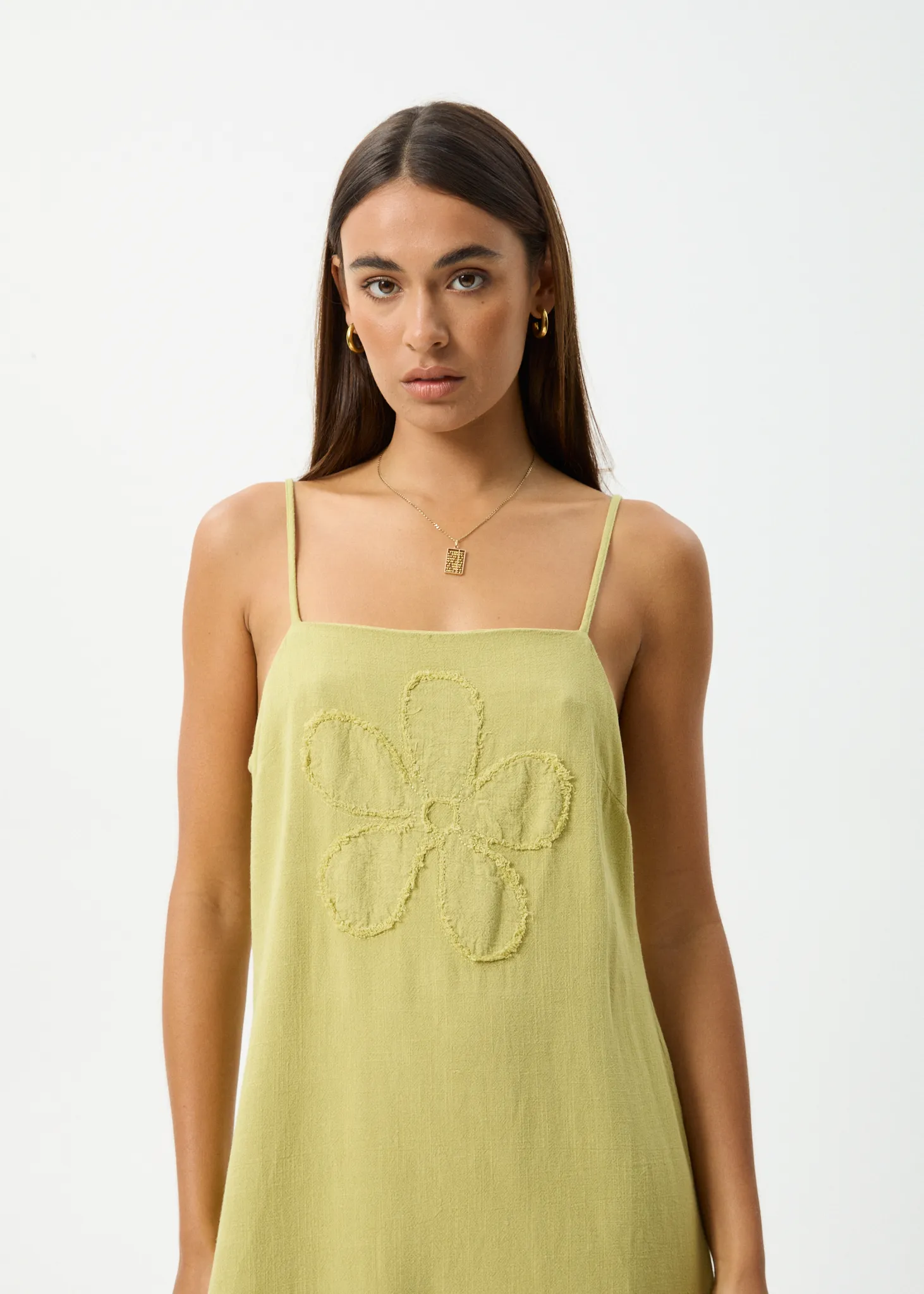 AFENDS Womens Amaya - Mini Dress - Lemongrass