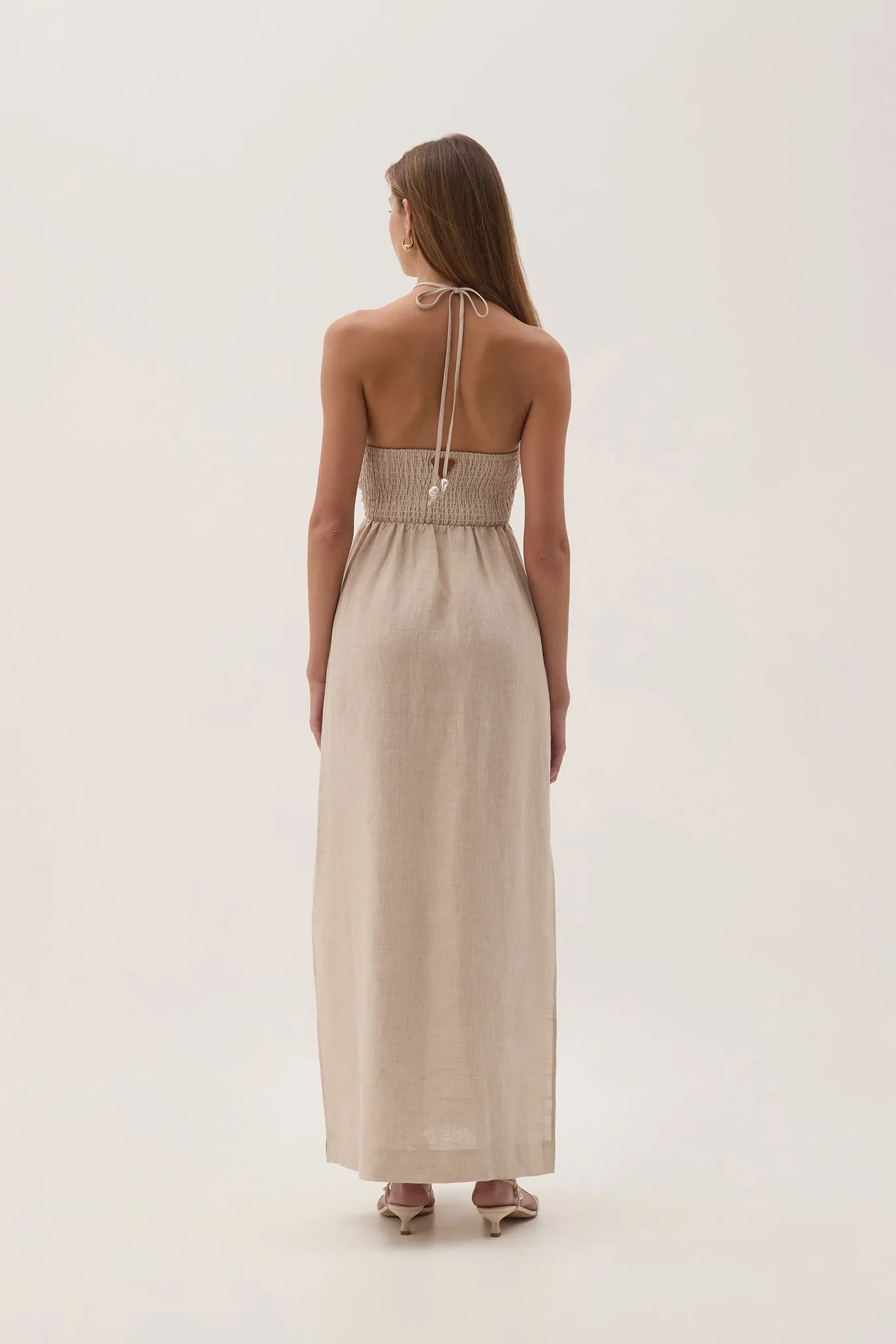 Akoya Ruched Midi Dress