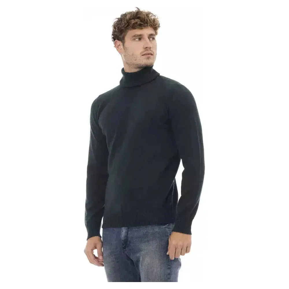 Alpha Studio Green Wool Men Sweater