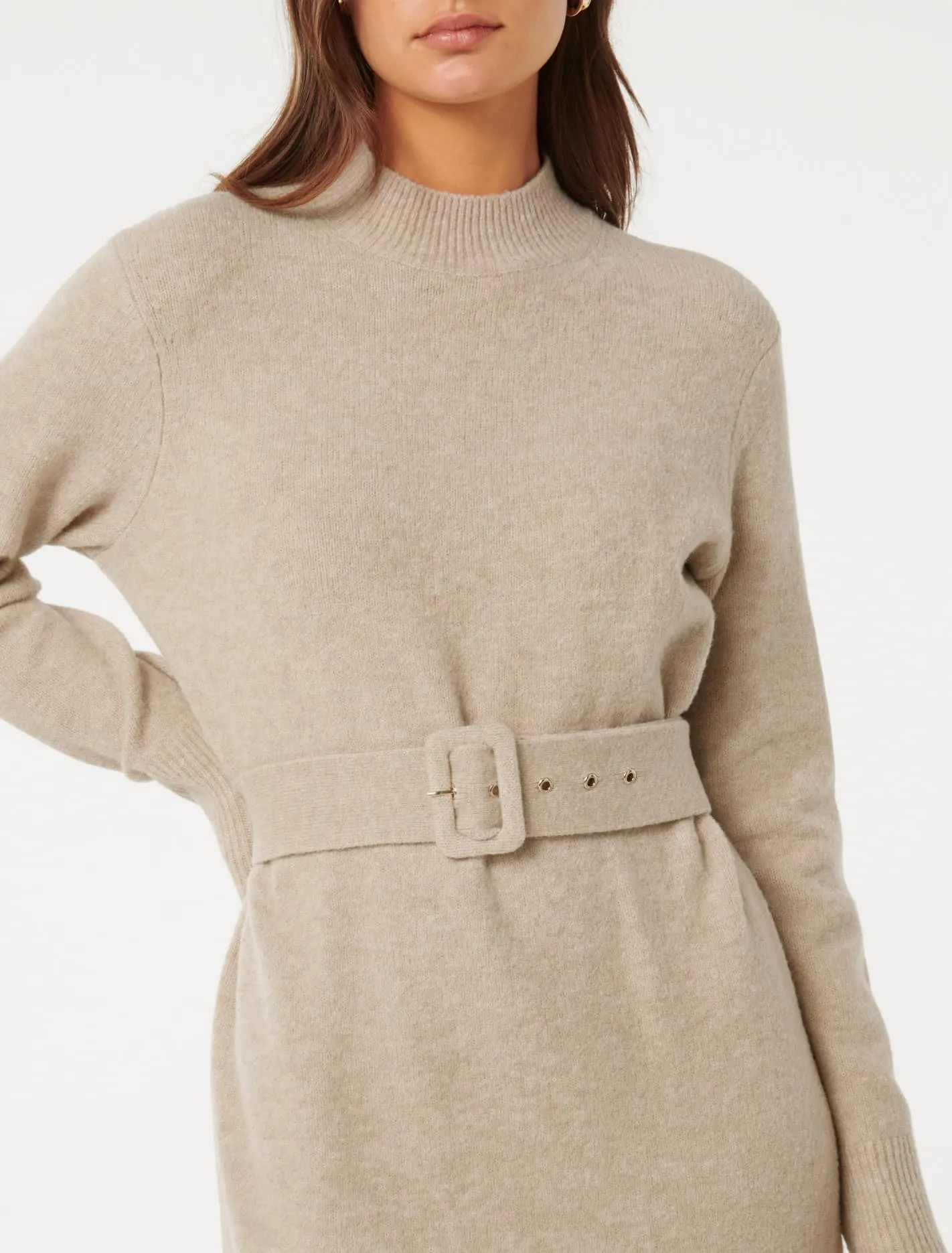 Astrid Belted Knit Mini Dress