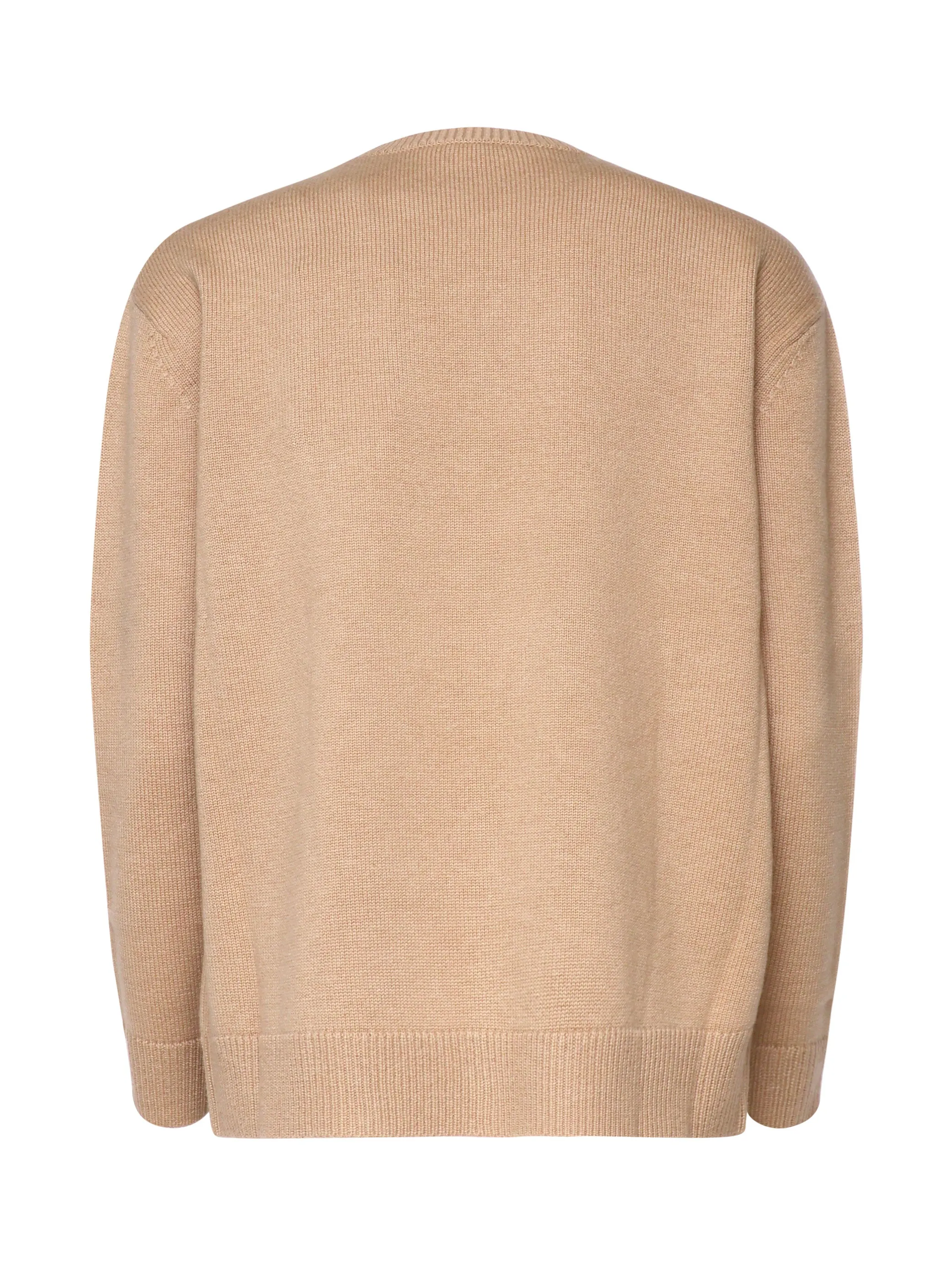 Camel Wool and Cashmere Pullover with Sequins