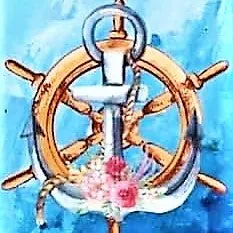 Captains Wheel & Anchor Capri Super SOFT Leggings Cruise Voyage Ship Sail Ocean Sea Aqua Blue OS TC Plus rts Capris