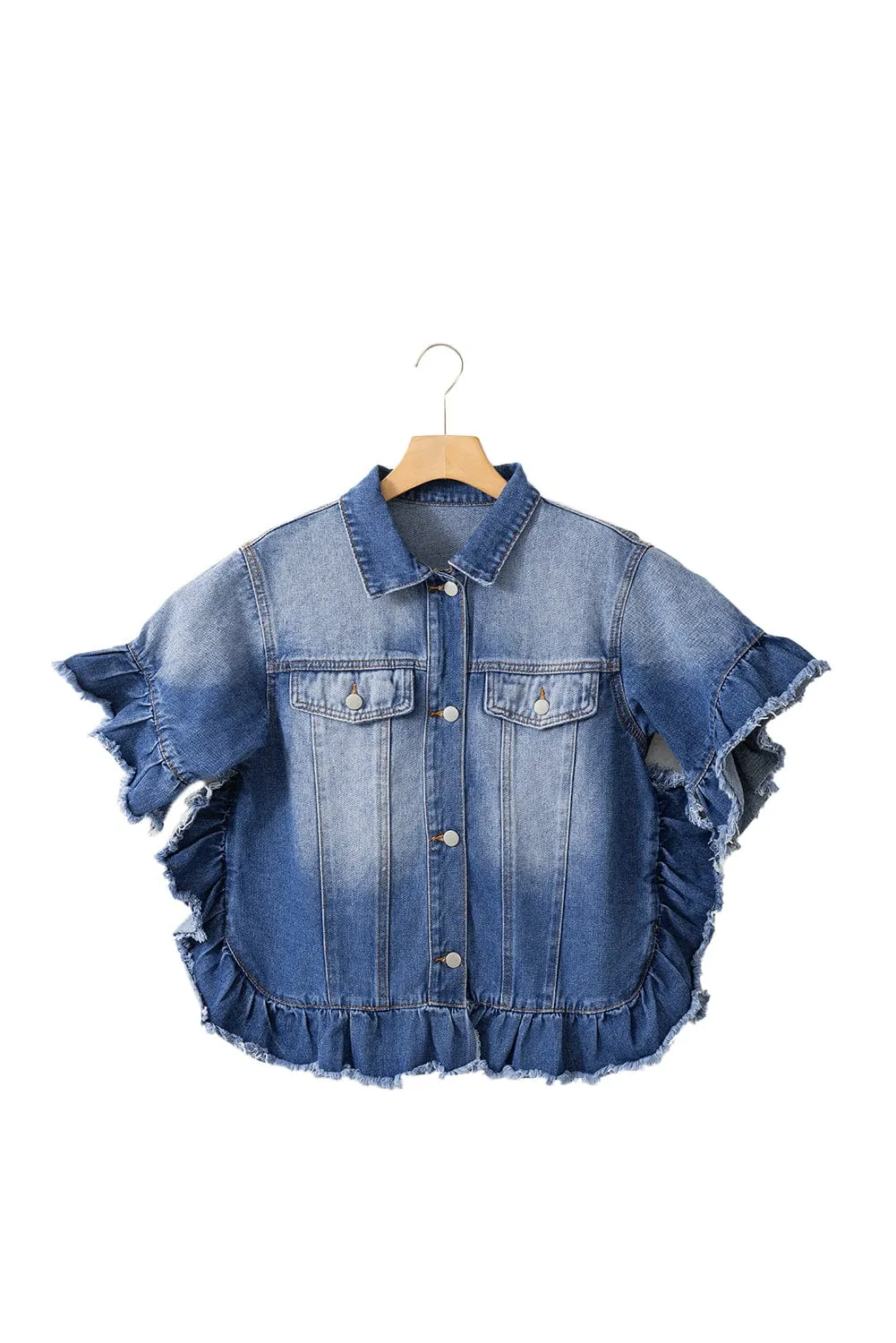 Cassy Short Sleeve Denim Jacket | S-2XL | PRE ORDER