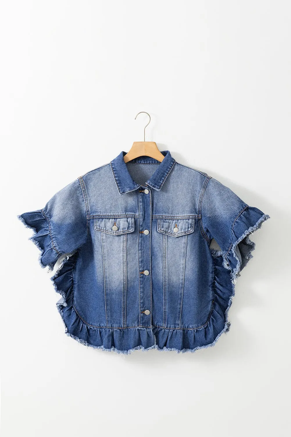 Cassy Short Sleeve Denim Jacket | S-2XL | PRE ORDER