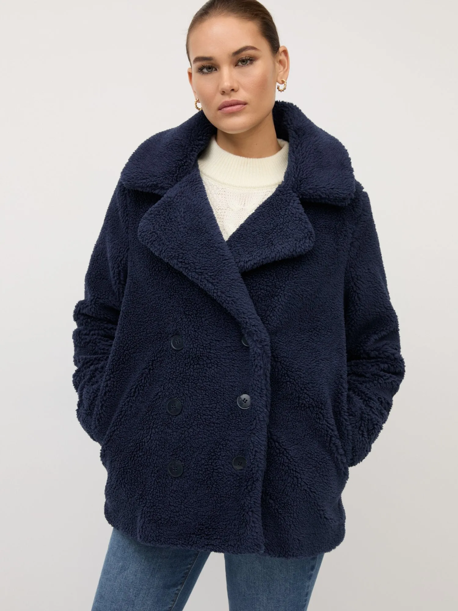 Cozy Faux-Fur Teddy Peacoat