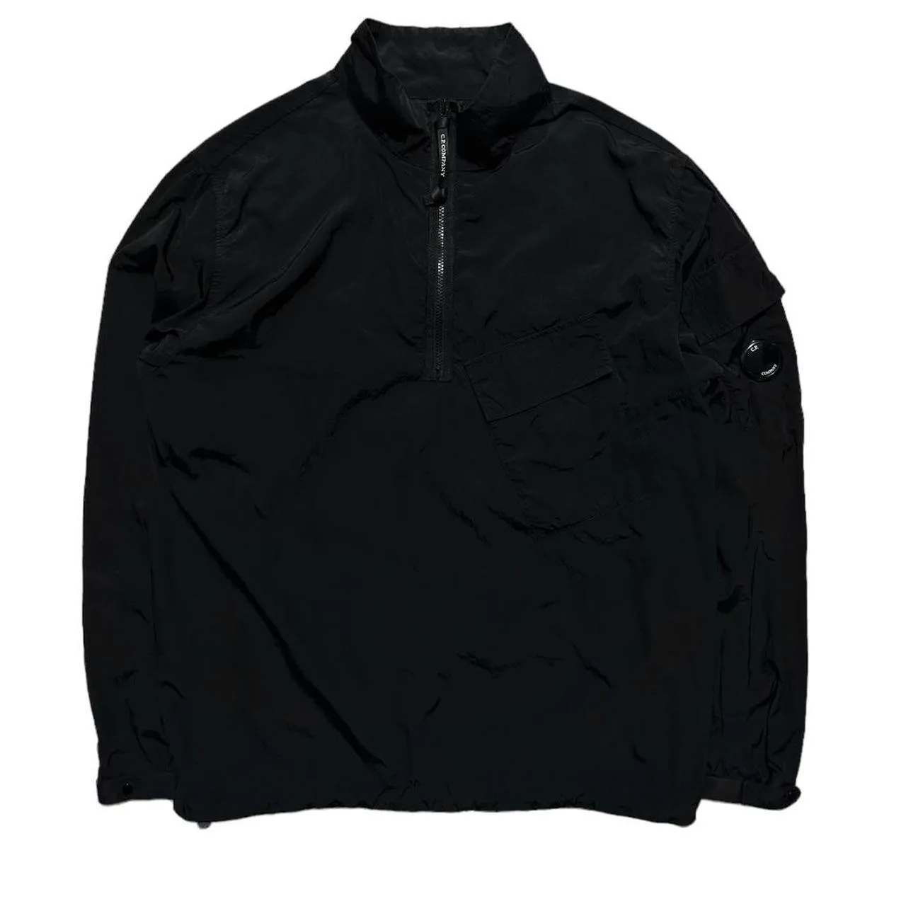 CP Company Black Nylon Quarter Zip Pullover