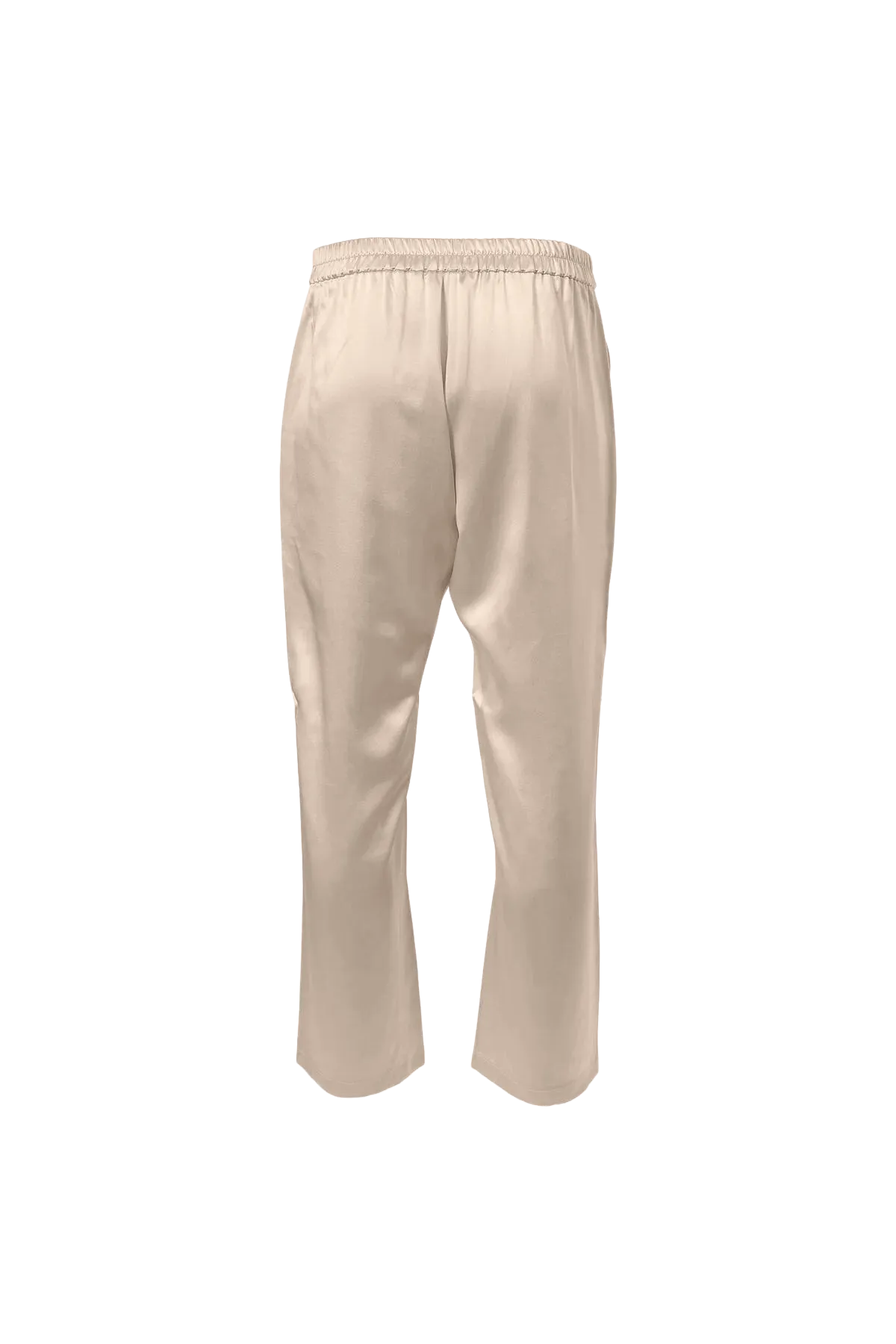 Cropped Silk Pants In Champagne