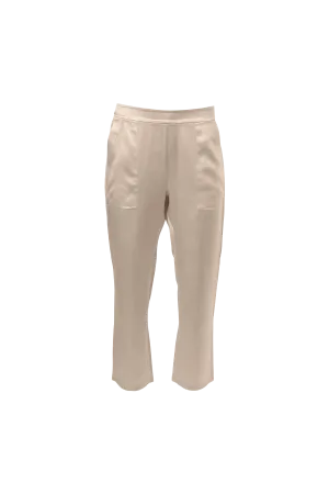 Cropped Silk Pants In Champagne