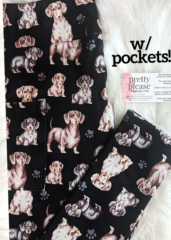 Dachshund Love Super SOFT Leggings Dog Mom Weiner Puppy Lovers OS TC Plus rts cdw