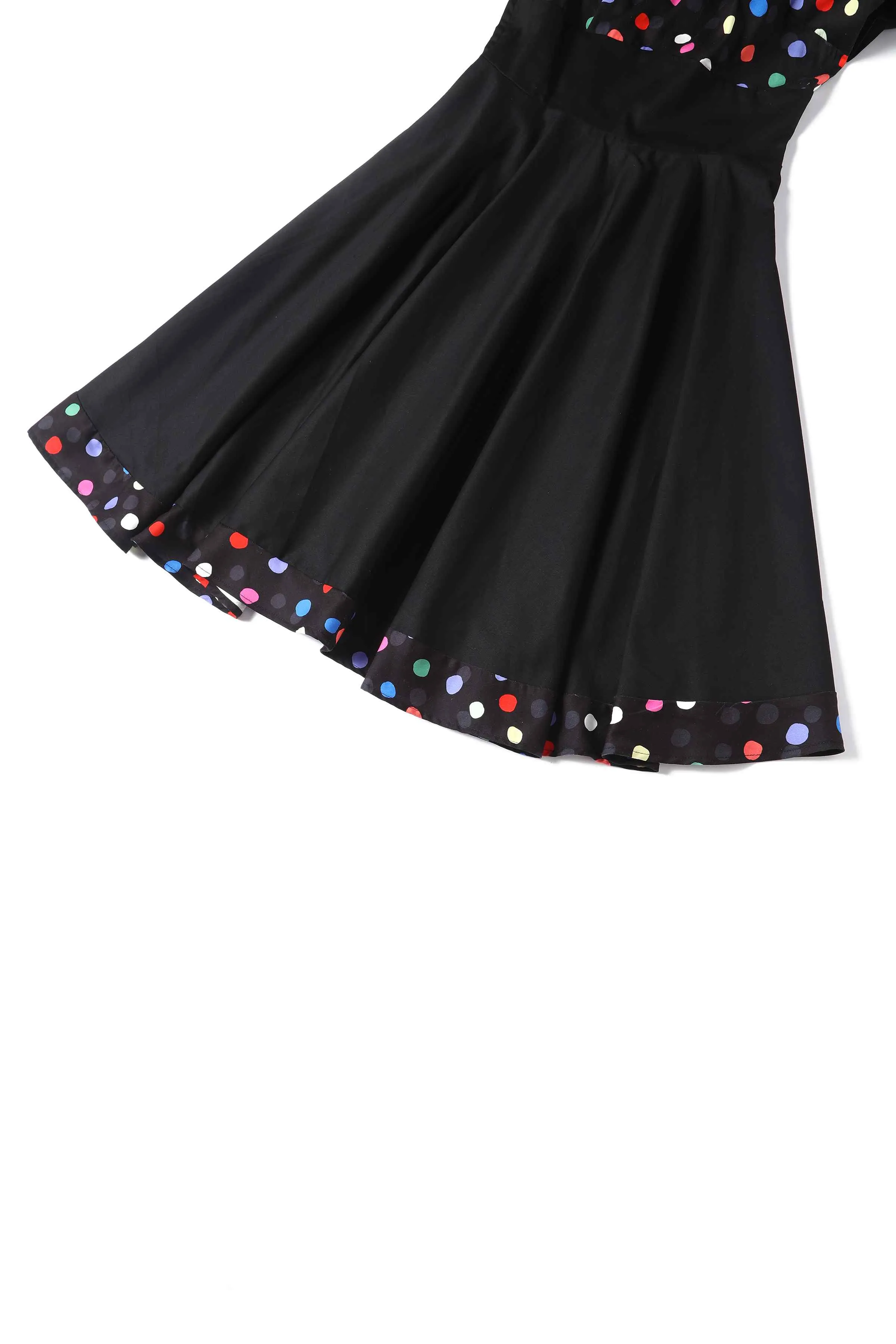 Darlene Multicolour Polka Dot Black Circle Dress