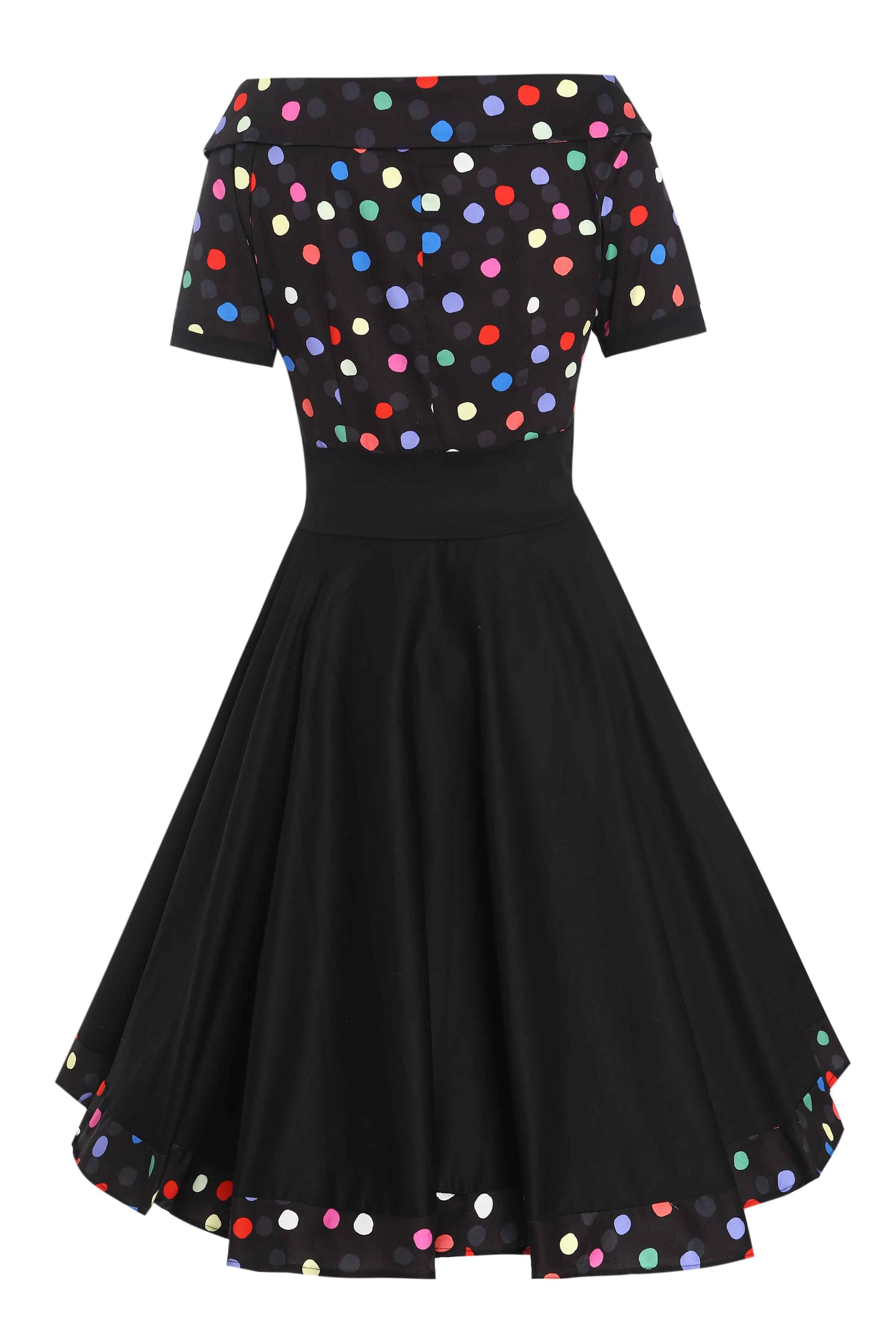 Darlene Multicolour Polka Dot Black Circle Dress