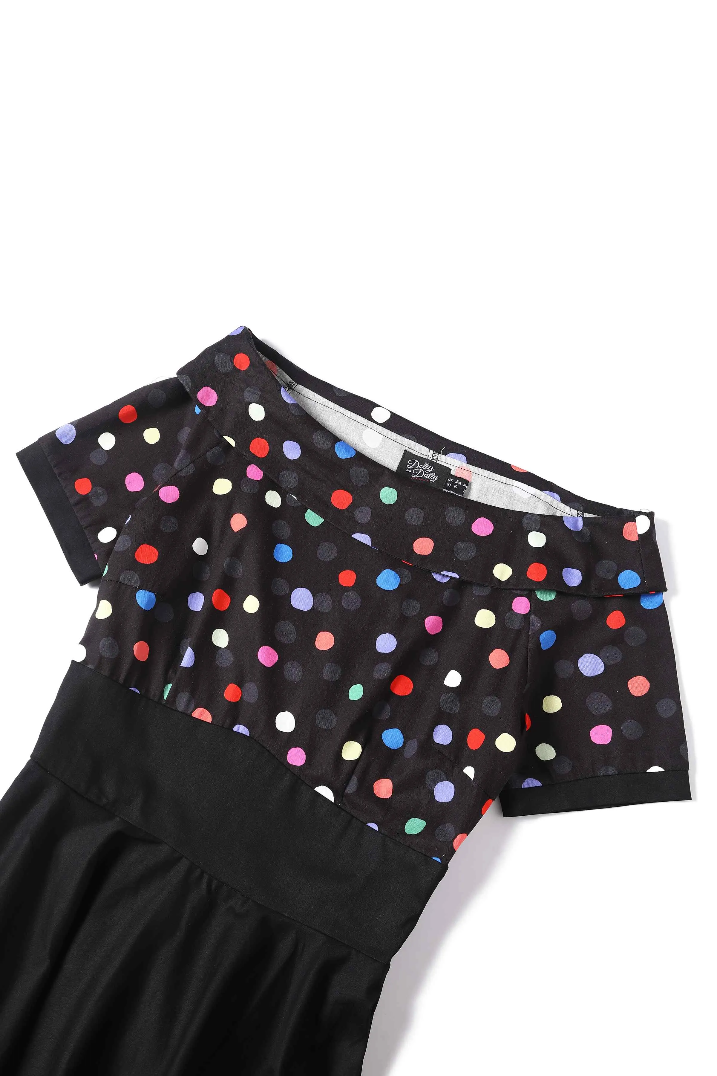 Darlene Multicolour Polka Dot Black Circle Dress