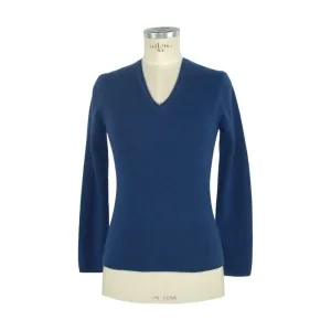 Emilio Romanelli Blue Cashmere Women Sweater