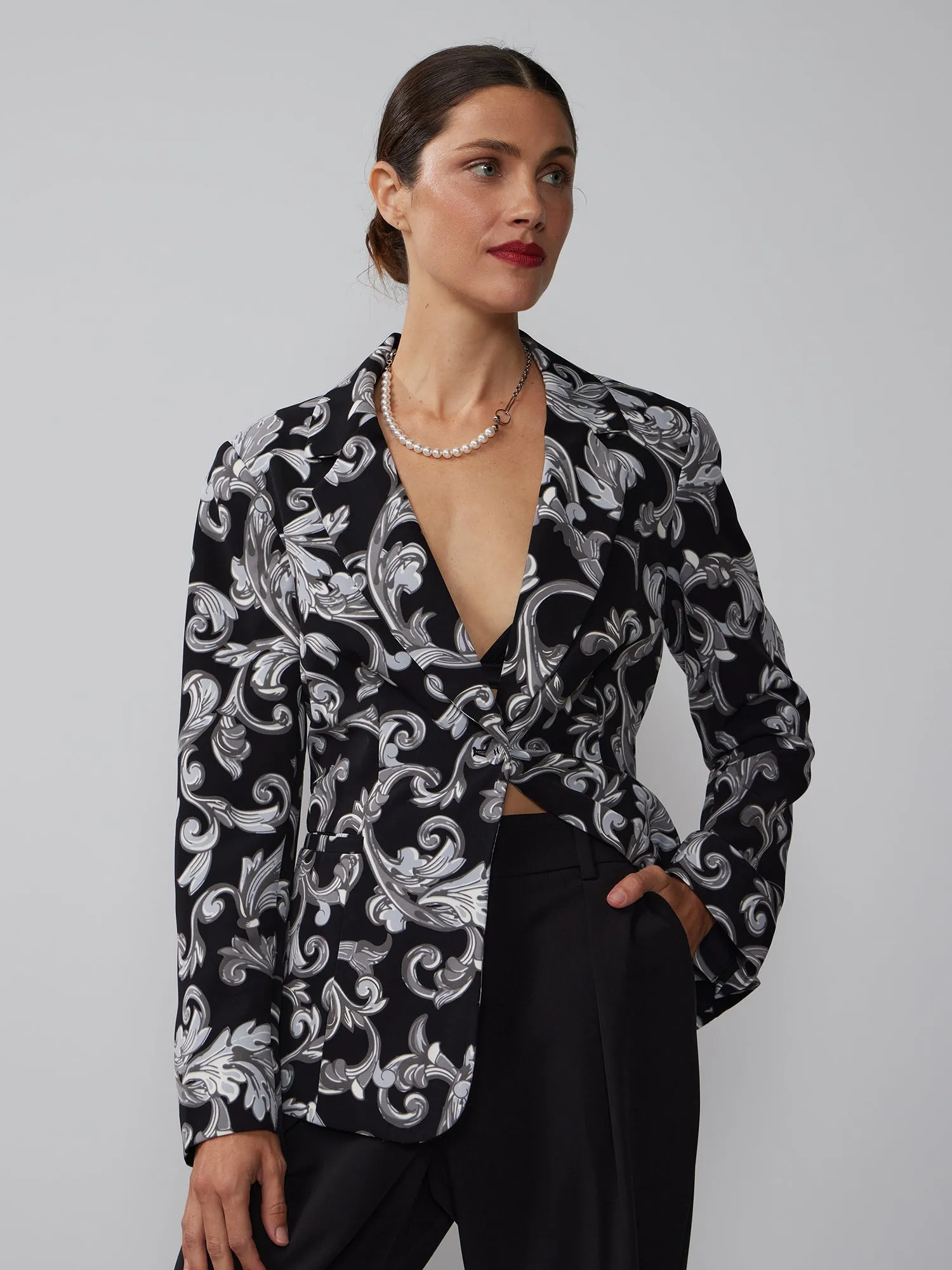 Floral Single Breasted Blazer