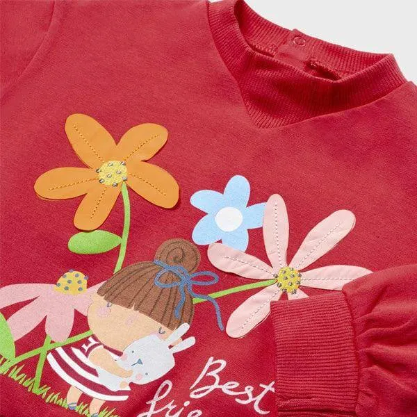 GRAPHIC RED PULLOVER FOR BABY GIRLS