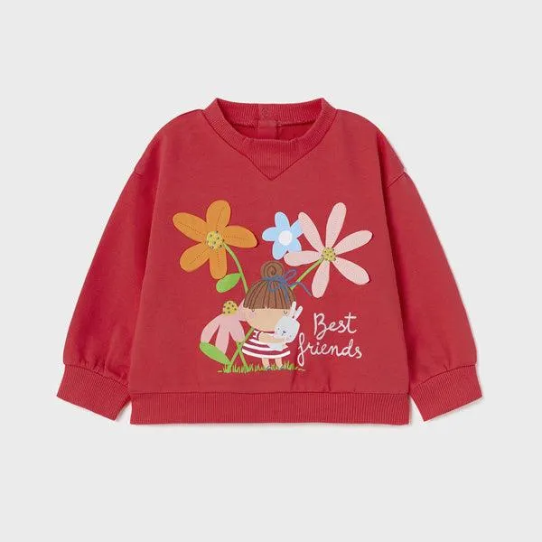 GRAPHIC RED PULLOVER FOR BABY GIRLS