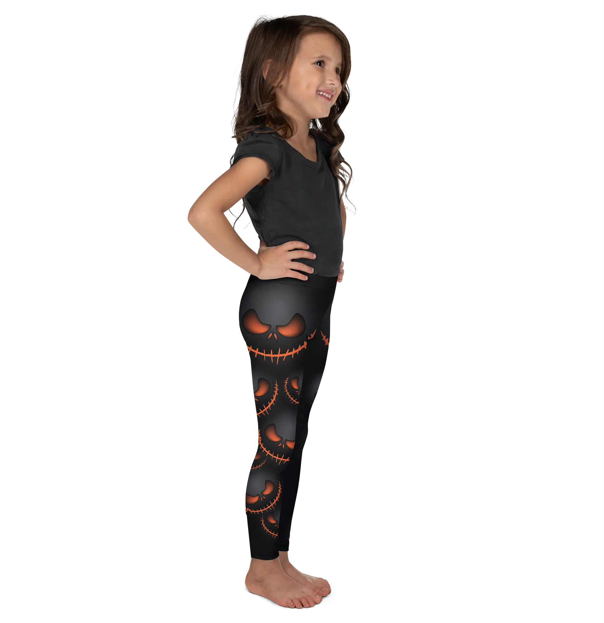 Halloween Evil Pumpkin Grin Kid's Leggings