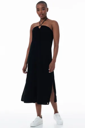 Halter Neck Slip Dress _ 152171 _ Black