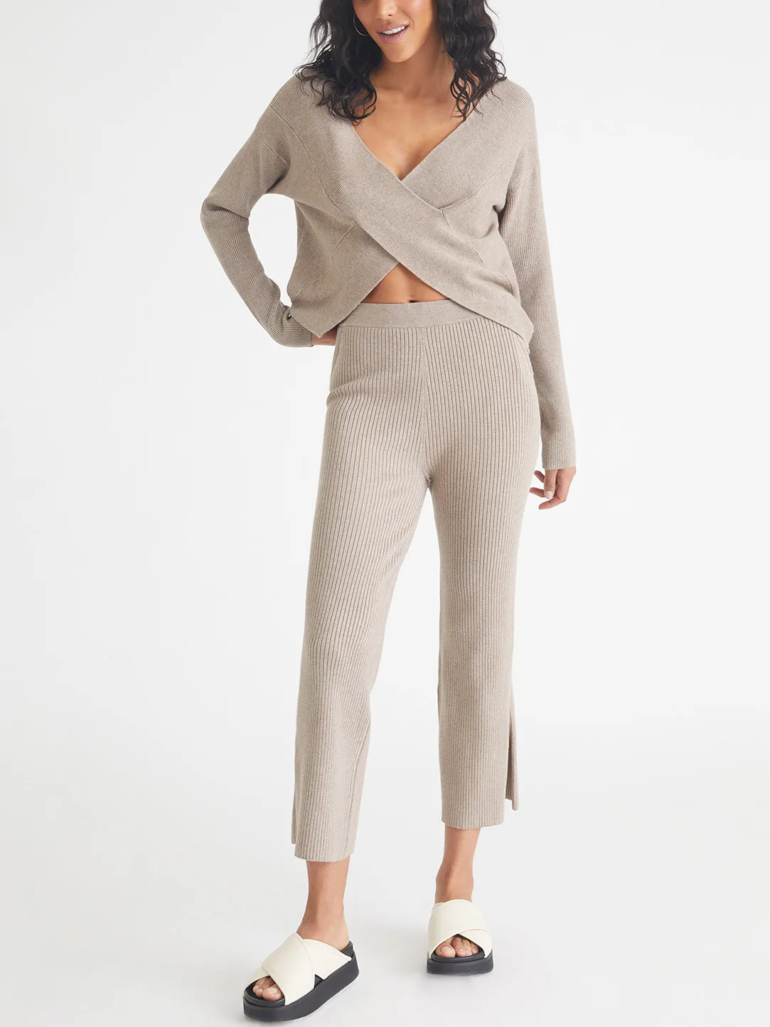 Harlow: Wrap-Front Rib Sweater