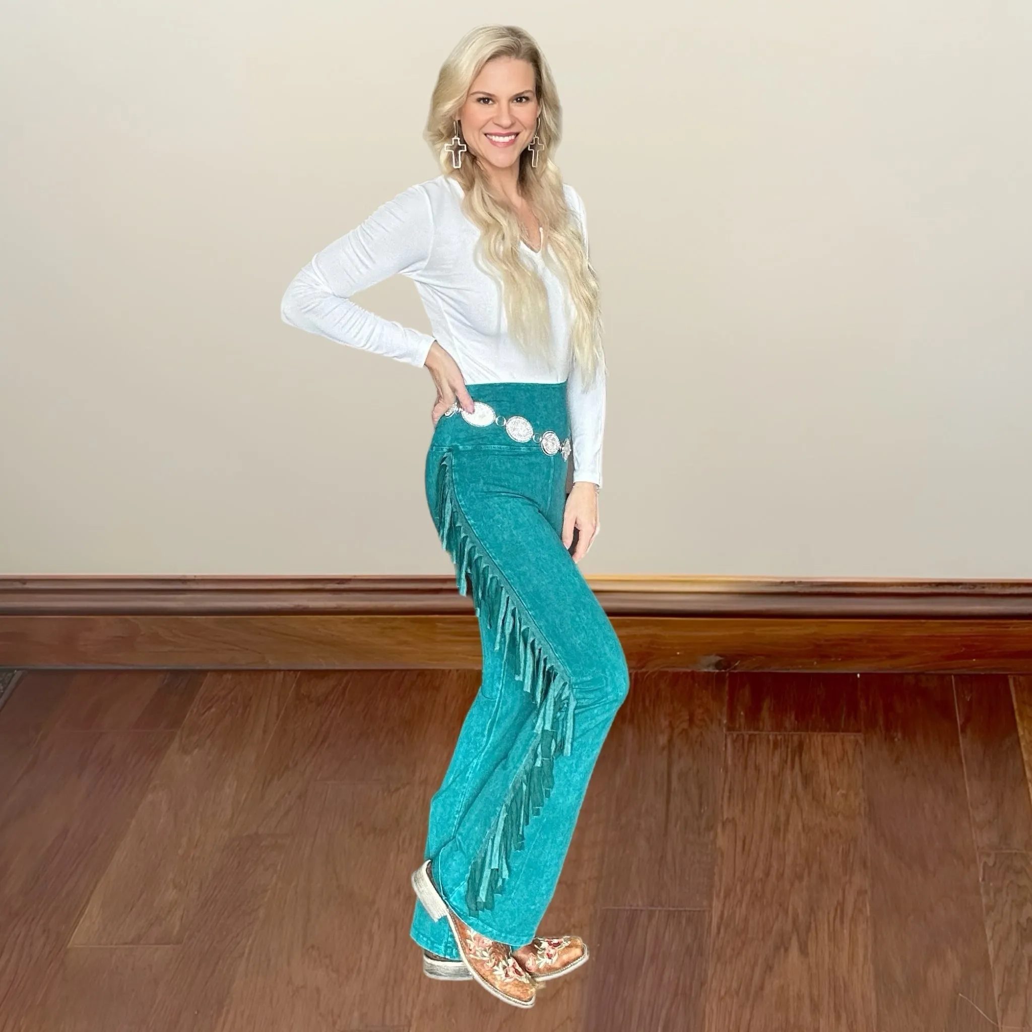 High Waist Chic Fringe Leggings