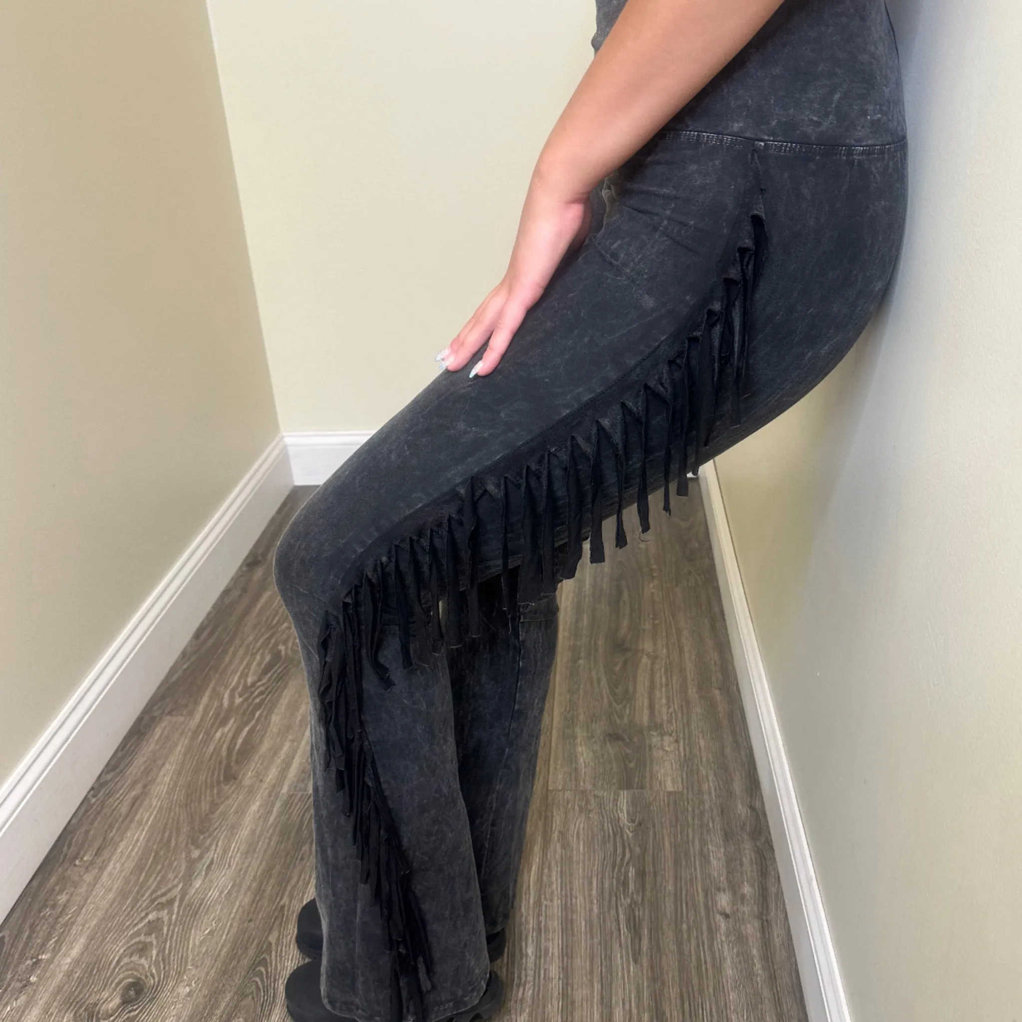 High Waist Chic Fringe Leggings