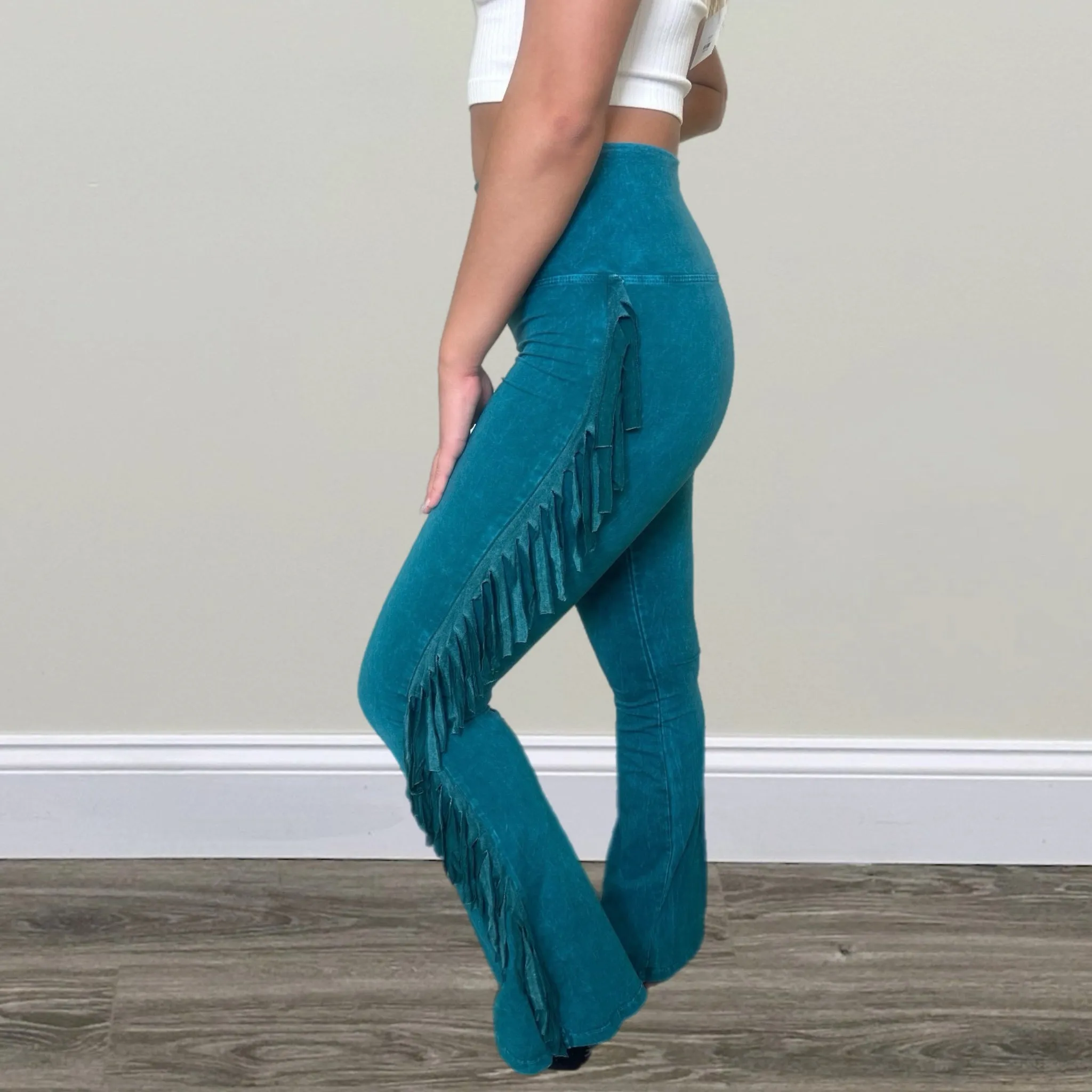 High Waist Chic Fringe Leggings