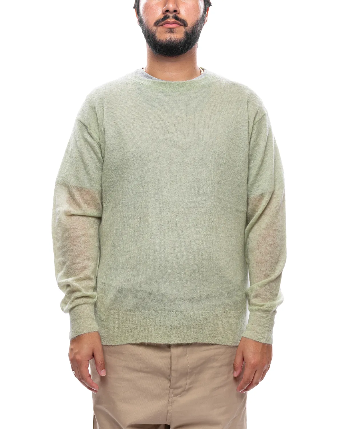 Kid Mohair Sheer Knit P/O Light Green