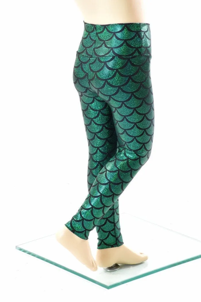 Kids Green Mermaid Leggings