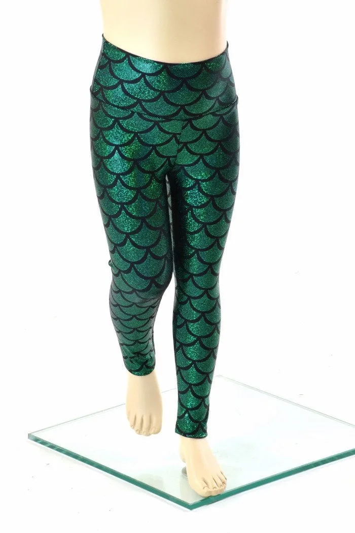 Kids Green Mermaid Leggings