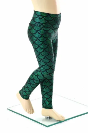 Kids Green Mermaid Leggings