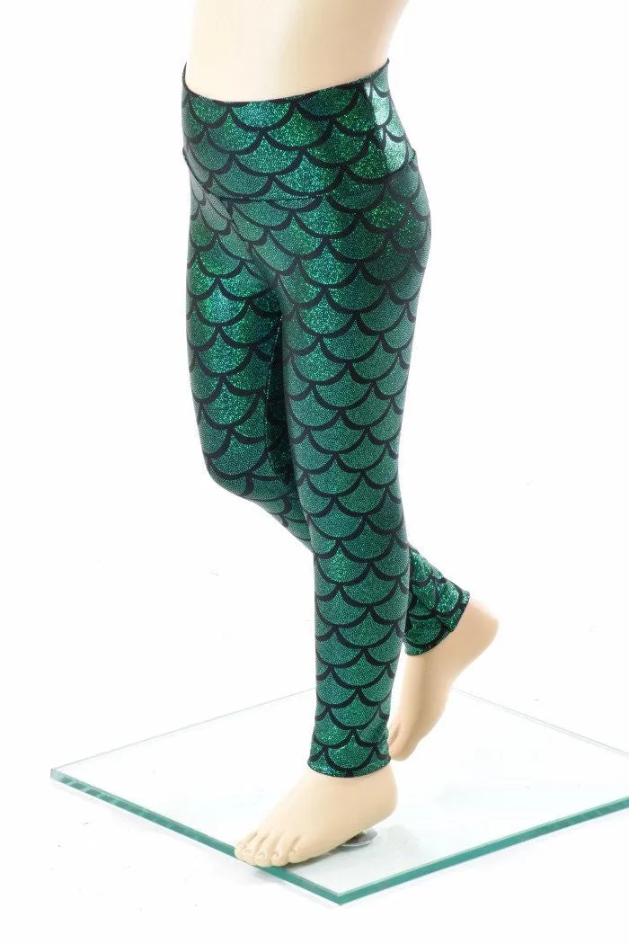 Kids Green Mermaid Leggings