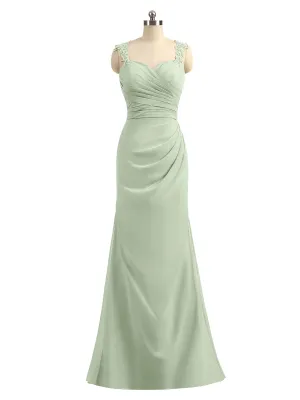 Lace Appliqued Strap Sheath Open Back Dress Dusty Sage Plus Size