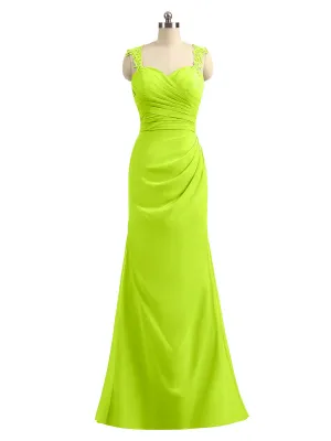 Lace Appliqued Strap Sheath Open Back Dress Lime Green Plus Size