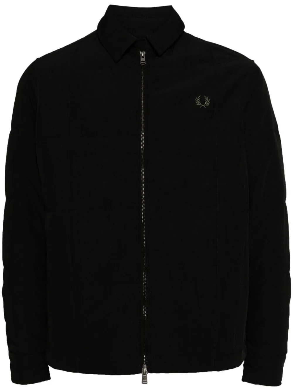 logo-embroidered zip-up jacket