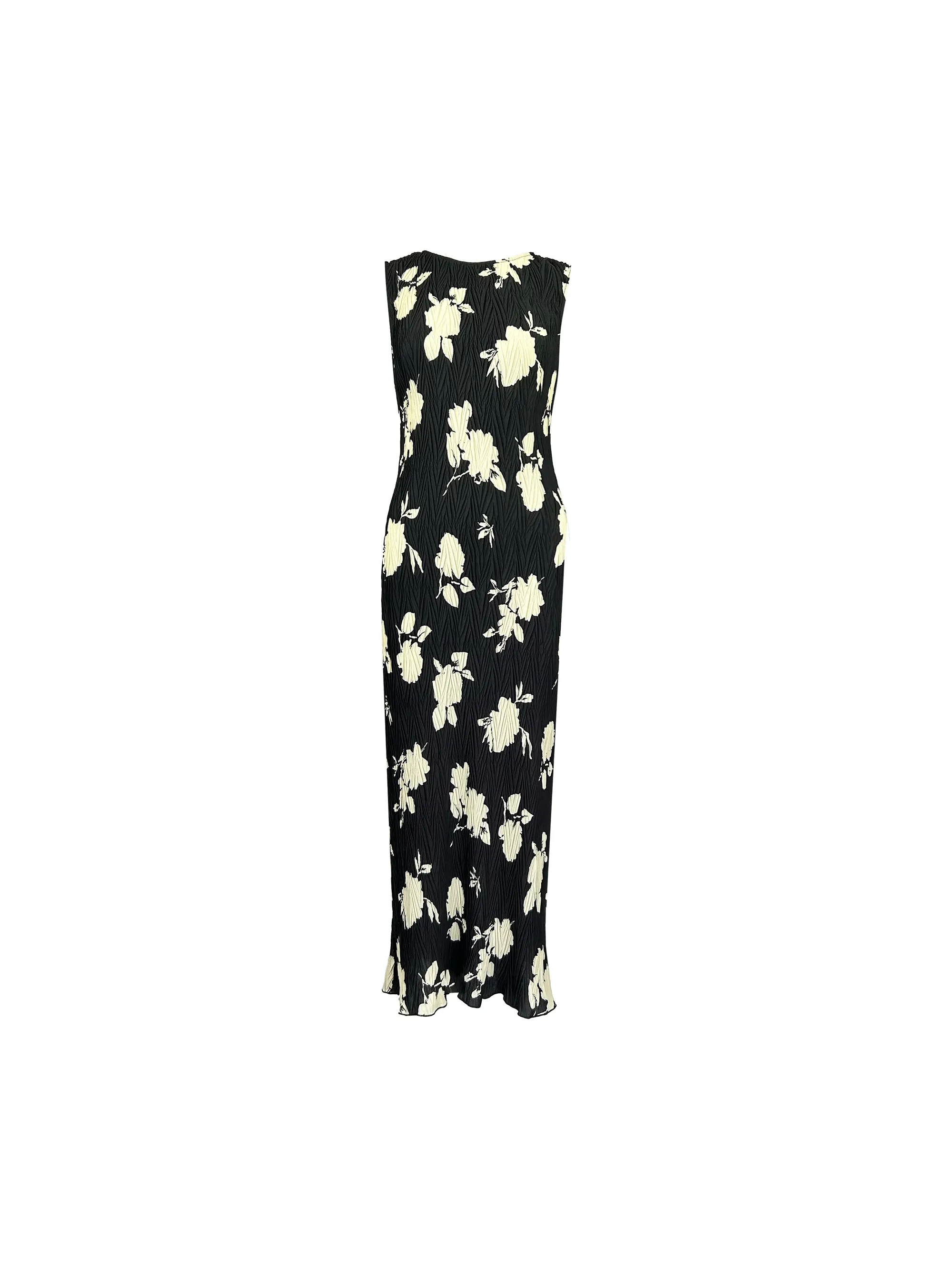 Mono Floral Plisse Tube Dress