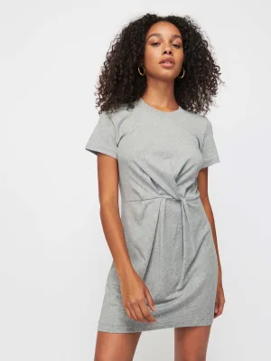 Nation LTD - Fortuna Twisted T-Shirt Dress in Heather Grey