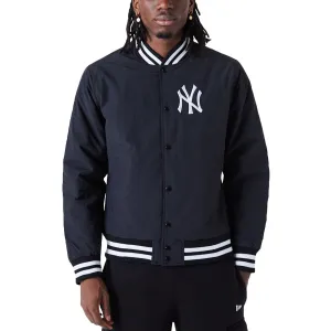 New Era Mens New York Yankees MLB Team Logo Bomber Jacket - Black