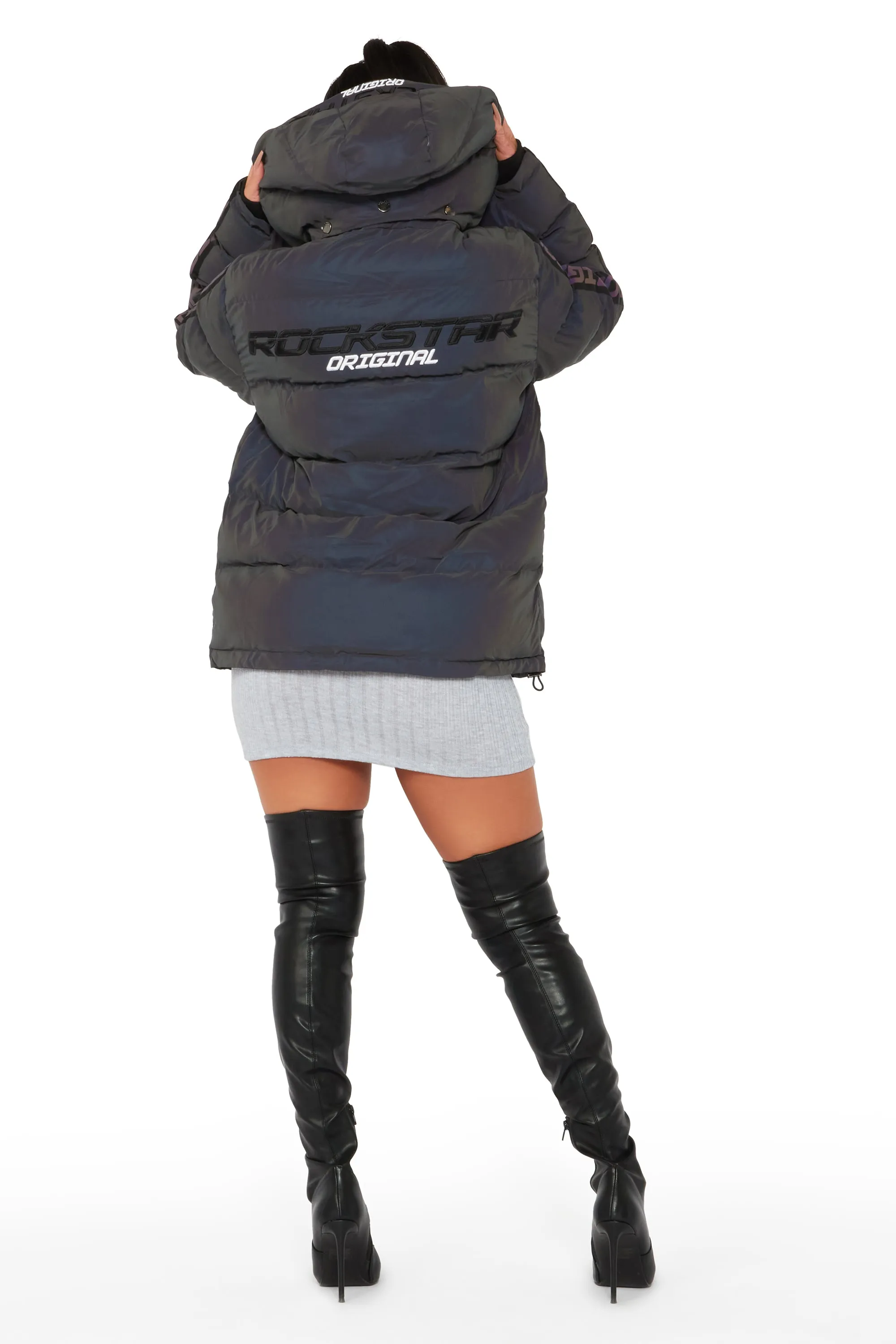 Nikita Reflective Black Long Puffer Jacket