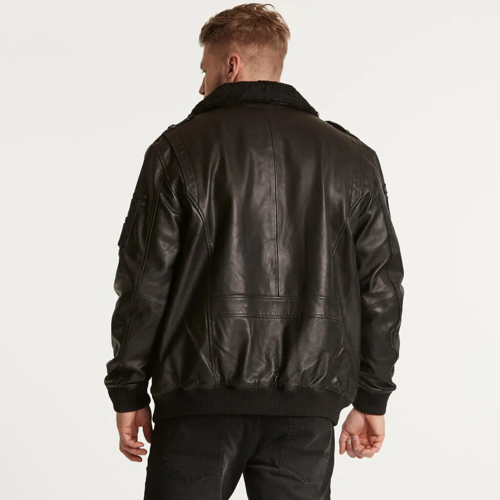 North 56.4 Leather Bomber Jacket 23318B K