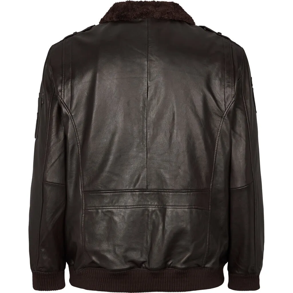 North 56.4 Leather Bomber Jacket 23318B K