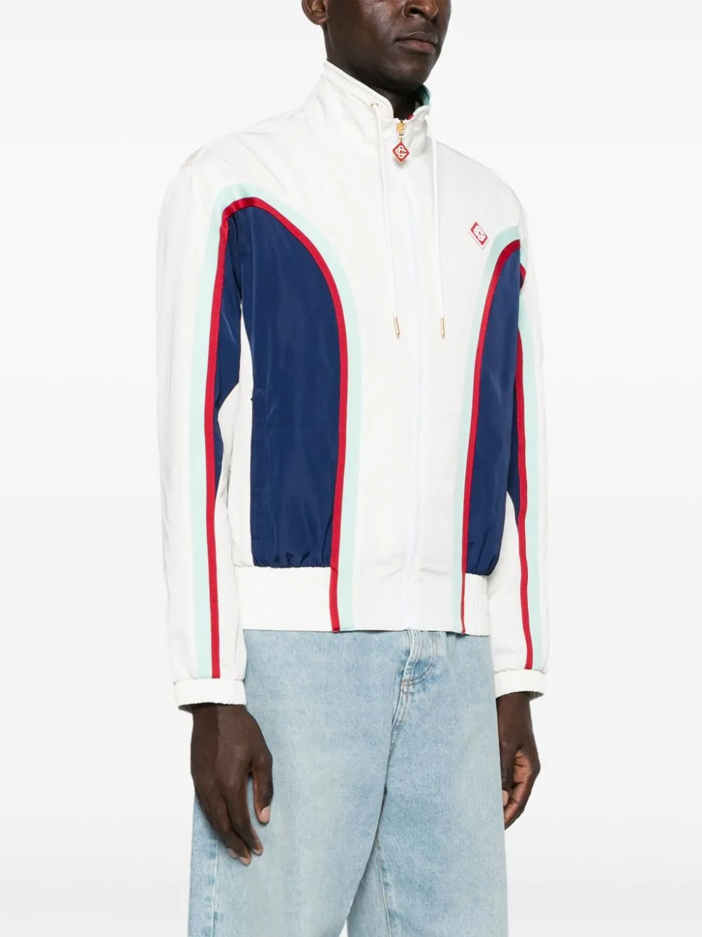 panelled zip-up track jacket