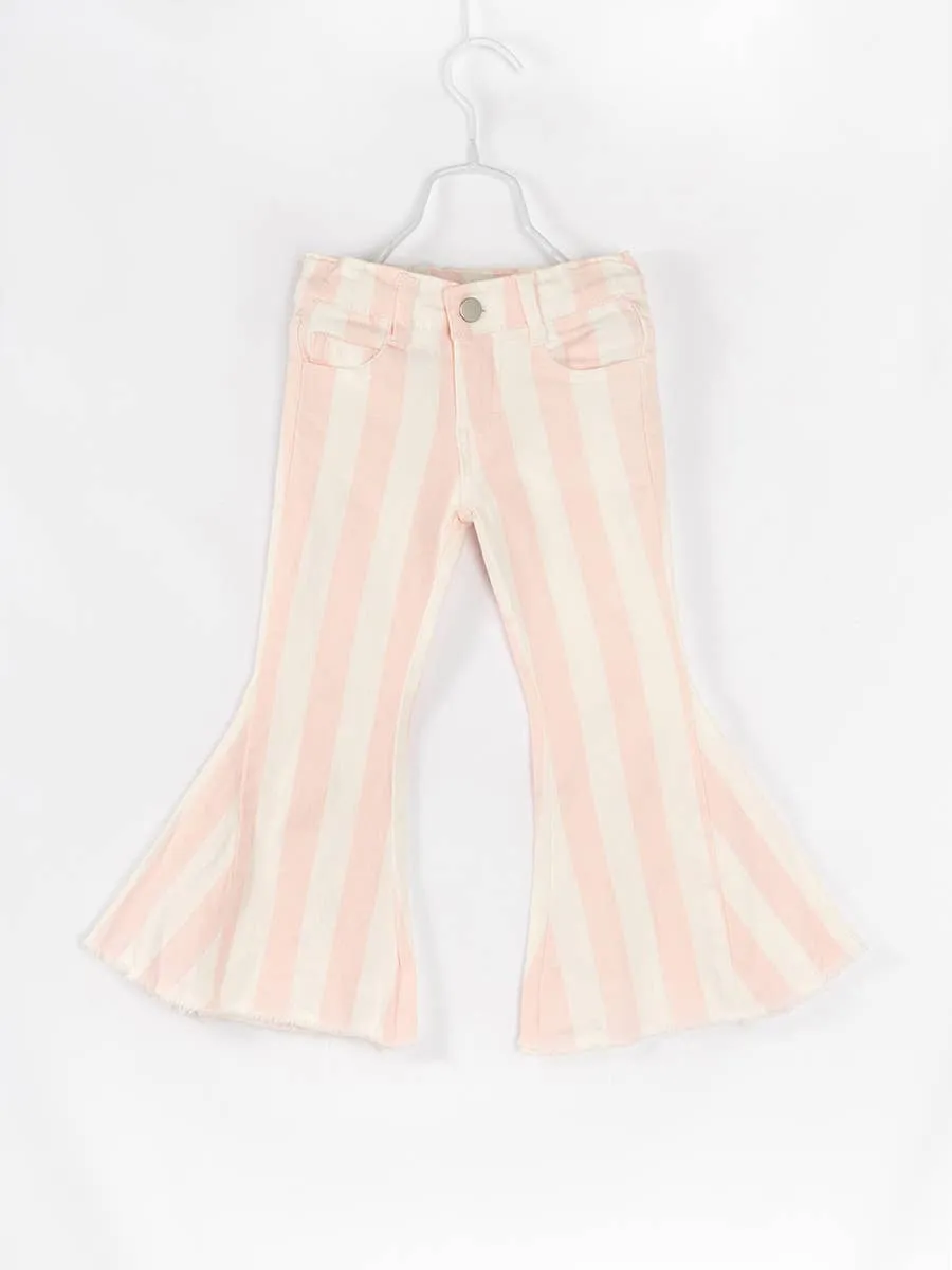 Pink Stripe Denim Bell Pant