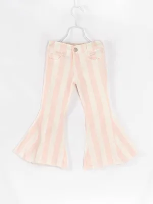 Pink Stripe Denim Bell Pant