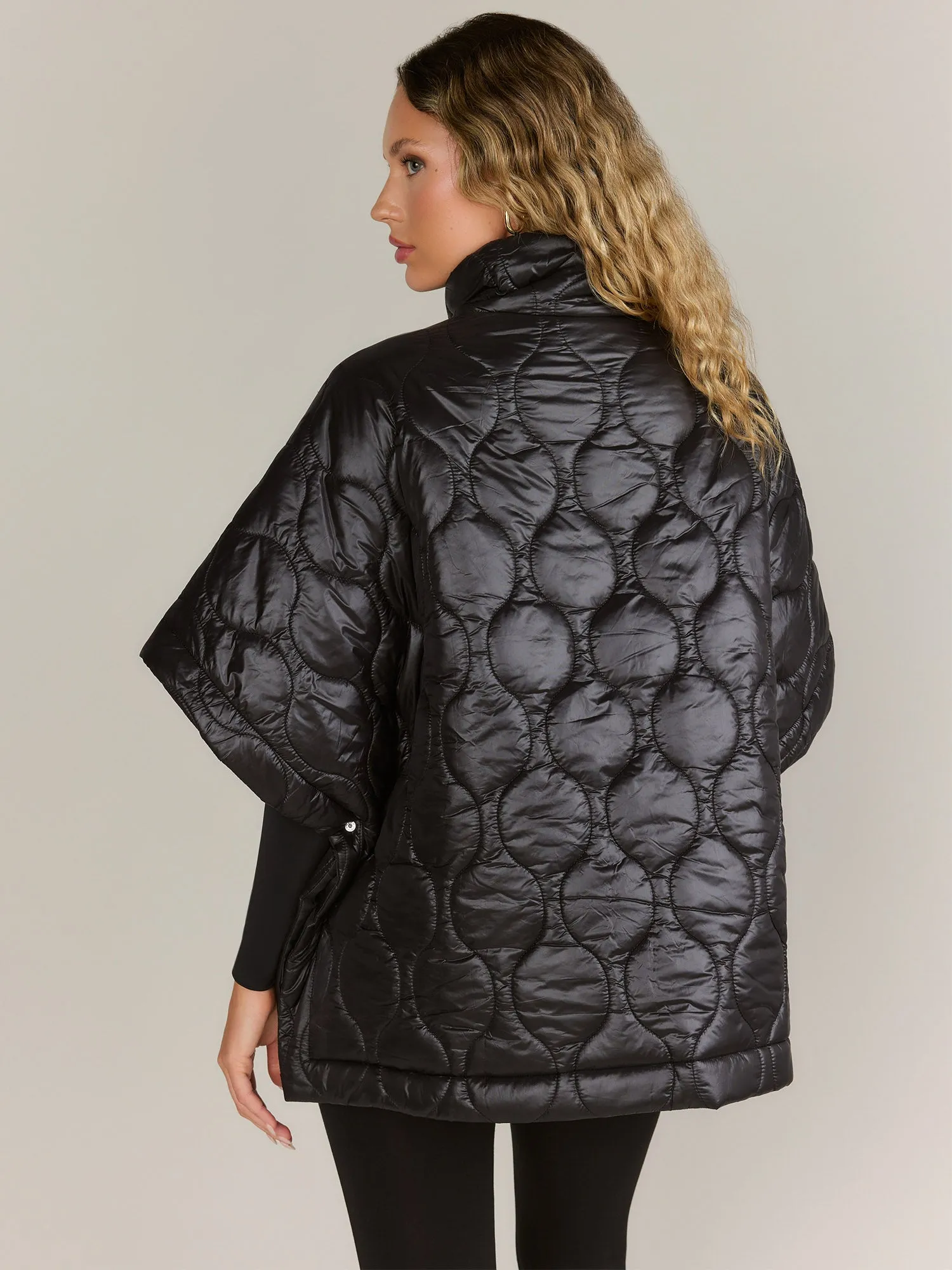 Quilted Poncho Puffer Jacket