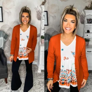 Reason To Smile Snap Cardigan - Rust